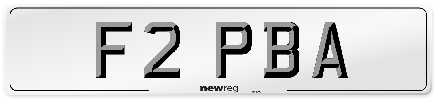 F2 PBA Number Plate from New Reg
